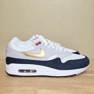Nike Air Max 1 Olympic Blue White Gold Grey HM9604-400 Men's Size 9